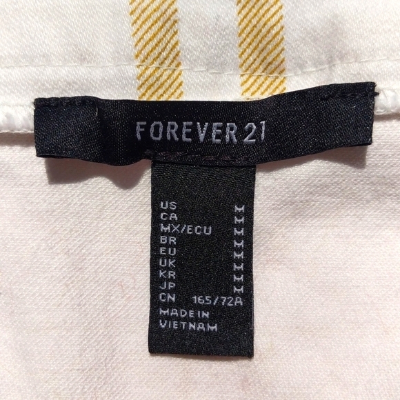 Forever 21 Plaid High Waisted Zip Up Front Mini Skirt White Yellow Medium - Picture 4 of 10